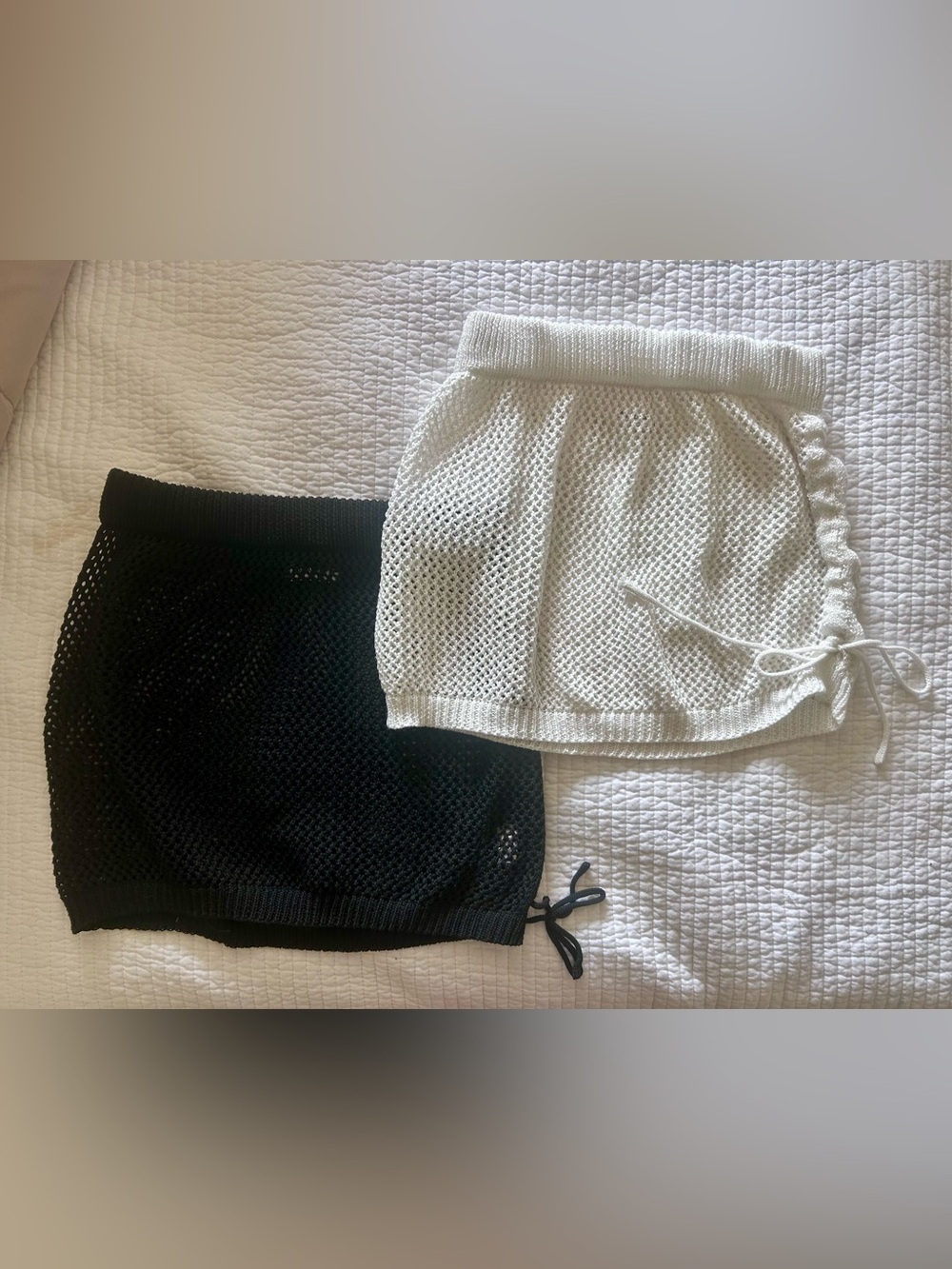 2 Pack  Crochet Bathing Suit Cover Up Sarong Wraps With Drawstring Size Medium